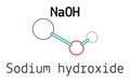 NaOH sodium hydroxide molecule Royalty Free Stock Photo