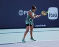 Naomi Osaka of Japan in action during round of 32 match against Caroline Garcia of France at 2024 Miami Open Royalty Free Stock Photo