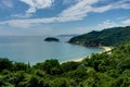 Naoshima Island view Towards Ocean with Clouds and Sky and Fores