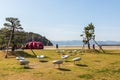 Public outdoor sculpture on Naoshima Art Island in Kagawa, Japan Royalty Free Stock Photo