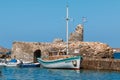 Venetian Kastro or old town castle in Naoussa. Paros Island, Greece Royalty Free Stock Photo