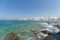 Naoussa village and harbor - Aegean Sea - Paros Cyclades island - Greece Royalty Free Stock Photo