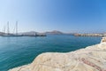 Naoussa village and harbor - Aegean Sea - Paros Cyclades island - Greece Royalty Free Stock Photo