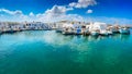 Naoussa village with mooring boats