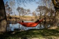 Nap in a hammock at the water`s edge