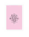 Just a girl boss, building her empire, vector. Pink cute poster design. Positive thinking, affirmation. Wording design, lettering