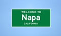 Napa, California city limit sign. Town sign from the USA.