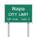 Napa City Limit road sign