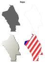 Napa County, California outline map set