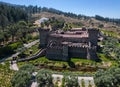 Napa Valley castle design Winery from the air Royalty Free Stock Photo