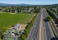 Napa Valley highway, Napa, California, from the air Royalty Free Stock Photo