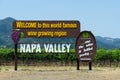 Napa Valley Sign. California Royalty Free Stock Photo