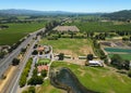 Napa Valley south of Yountville, California, aerial image Royalty Free Stock Photo