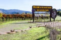 Napa Valley welcome sign Royalty Free Stock Photo