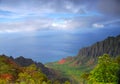 Napali valley along the coast of Kauai, Hawaii Royalty Free Stock Photo