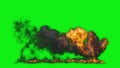 Napalm Fire and Smoke Explosion, Green Screen Chromakey