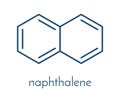 Naphthalene aromatic hydrocarbon molecule. Used as mothball ingredient. Skeletal formula.