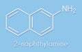 2-naphthylamine carcinogen molecule. Sources include cigarette smoke. May play a role in development of bladder cancer. Skeletal. Royalty Free Stock Photo