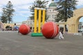 Napier, New Zealand - March 7, 2015: ICC Cricket World Cup, Marine Parade Gardens Park Festivities.