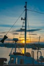 Napier waterfront, Westshore, Ahuriri, fishing boats rigging silhouette Royalty Free Stock Photo