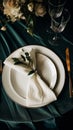 Napkin folding inspiration, holiday tablescape, formal dinner table setting, elegant decor for wedding party and event decoration Royalty Free Stock Photo