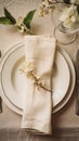 Napkin folding inspiration, holiday tablescape, formal dinner table setting, elegant decor for wedding party and event decoration Royalty Free Stock Photo