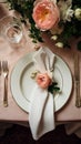 Napkin folding inspiration, holiday tablescape, formal dinner table setting, elegant decor for wedding party and event decoration Royalty Free Stock Photo