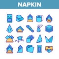 Napkin Hygiene Paper Collection Icons Set Vector Royalty Free Stock Photo