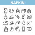 Napkin Hygiene Paper Collection Icons Set Vector Royalty Free Stock Photo