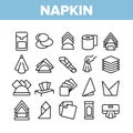 Napkin Hygiene Paper Collection Icons Set Vector