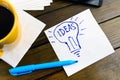 Napkin sketch ligh balb Ideas Royalty Free Stock Photo