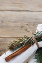 Napkins for table setting on Christmas holidays Royalty Free Stock Photo