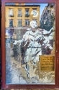 Naples Campania Italy. Famous street art by Banksy. Madonna con revolver (Mary with gun