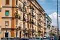 Exterior view of buildings on the streets of Naples. Urban cityscape