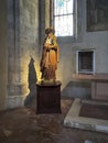 Naples Campania Italy, September 28, 2023 The indoors of Santa Chiara Basilica Church. Figure of Saint Clara the Virgin