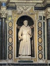 Naples Campania Italy, September 28, 2023: The indoors of Santa Chiara Basilica Church. Saint Francis, statue in the church of the