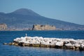 Naples, Castel dell'Ovo and the Vesuvio Royalty Free Stock Photo