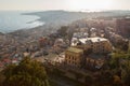 Naples city view with sea on background