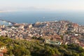 Naples city view with sea on background