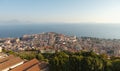 Naples city view with sea on background