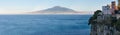 Naples coast and Mount Vesuvius, Italy. Royalty Free Stock Photo