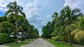 Gated community houses by the road in South Florida Royalty Free Stock Photo