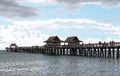 The long pier of caribbean beach of Naples in Florida Royalty Free Stock Photo