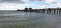 The long pier of caribbean beach of Naples in Florida Royalty Free Stock Photo