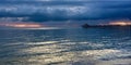 Naples Pier and beach in florida at sunset Royalty Free Stock Photo