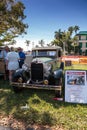 Green 1930 Ford Model A Deluxe Fordor at the 32nd Annual Naples Depot Classic Car Show Royalty Free Stock Photo