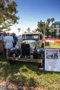 Green 1930 Ford Model A Deluxe Fordor at the 32nd Annual Naples Depot Classic Car Show Royalty Free Stock Photo