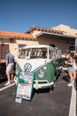 Green and white 1967 Volkswagen Micro Bus at the 32nd Annual Naples Depot Classic Car Show