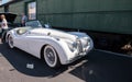 White 1961 Jaguar XK150 Convertible S at the 32nd Annual Naples Depot Classic Car Show