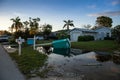 NEWS Ã¢â¬â Vacation rental home with a porta-potty and Debris after Hurricane Ian in Naples, Florida